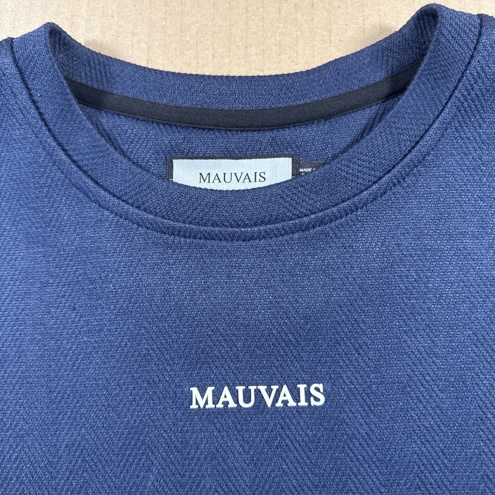 Mauvais Tee Shirt Mens Large Navy Letter Logo Spellout Stretch